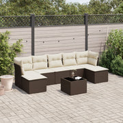 Loungeset 8-delig poly rattan bruin