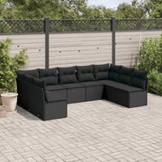 Loungeset 9-delig poly rattan zwart