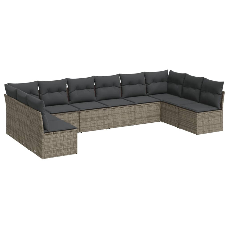 0-Delige Loungeset Met Kussens Poly Rattan