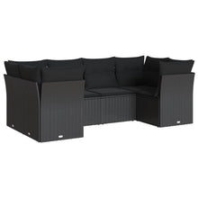 6-Delige Loungeset Met Kussens Poly Rattan Zwart