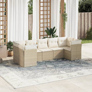 Loungeset 7-delig poly rattan beige