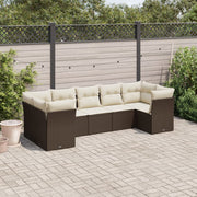 Loungeset 7-delig poly rattan bruin