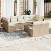 Loungeset 10-delig poly rattan beige