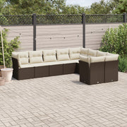 Loungeset 9-delig poly rattan bruin