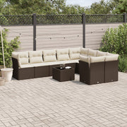 Loungeset 10-delig poly rattan bruin