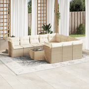 Tuinset 11-delig poly rattan beige