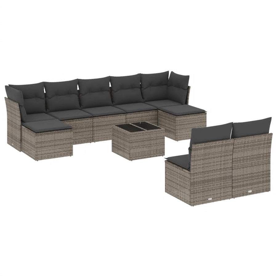 0-Delige Loungeset Met Kussens Poly Rattan