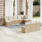 Loungeset poly rattan 10-delig beige