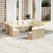 Tuinset 11-delig poly rattan beige