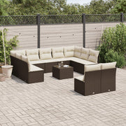 Loungeset 12-delig poly rattan bruin