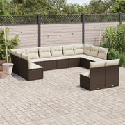 Loungeset 12-delig poly rattan bruin