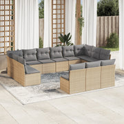 Loungeset 13-delig poly rattan beige