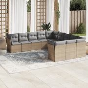 Tuinset 11-delig poly rattan beige