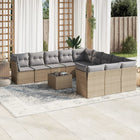 Loungeset 12-delig poly rattan beige