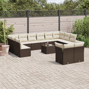 Loungeset 13-delig poly rattan bruin
