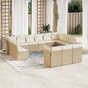 Loungeset 13-delig poly rattan beige
