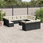 Loungeset 14-delig poly rattan zwart