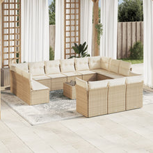 14-Delige Loungeset Met Kussens Poly Rattan Beige