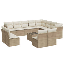 13-Delige Loungeset Met Kussens Poly Rattan Beige