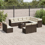 Loungeset 13-delig poly rattan bruin