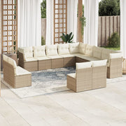 Loungeset 13-delig poly rattan beige