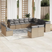 Loungeset 13-delig poly rattan beige