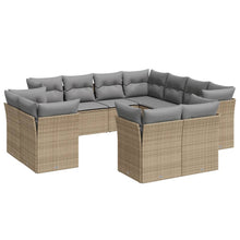 11-Delige Tuinset Met Kussens Poly Rattan Beige