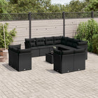 Loungeset 12-delig poly rattan zwart