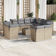 12-Delige Loungeset Met Kussens Poly Rattan Beige