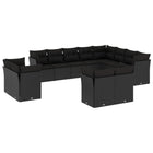 Loungeset 12-delig poly rattan zwart