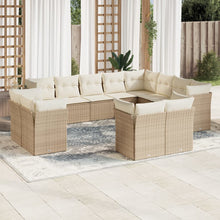 12-Delige Loungeset Met Kussens Poly Rattan Beige