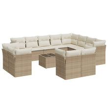 13-Delige Loungeset Met Kussens Poly Rattan Beige