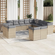Loungeset 13-delig poly rattan beige