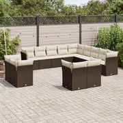 Loungeset 13-delig poly rattan bruin