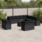 Loungeset 14-delig poly rattan zwart