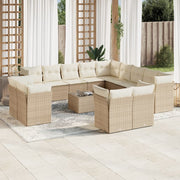 Loungeset 14-delig poly rattan beige