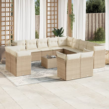 14-Delige Loungeset Met Kussens Poly Rattan Beige