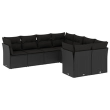 8-Delige Loungeset Met Kussens Poly Rattan Zwart