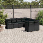 Loungeset 8-delig poly rattan zwart
