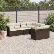 Loungeset 8-delig poly rattan bruin