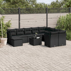 Loungeset 11-delig poly rattan zwart