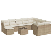 11-Delige Tuinset Met Kussens Poly Rattan Beige