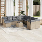 Loungeset 12-delig poly rattan beige
