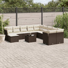 Loungeset 12-delig poly rattan bruin