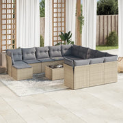 Loungeset 13-delig poly rattan beige