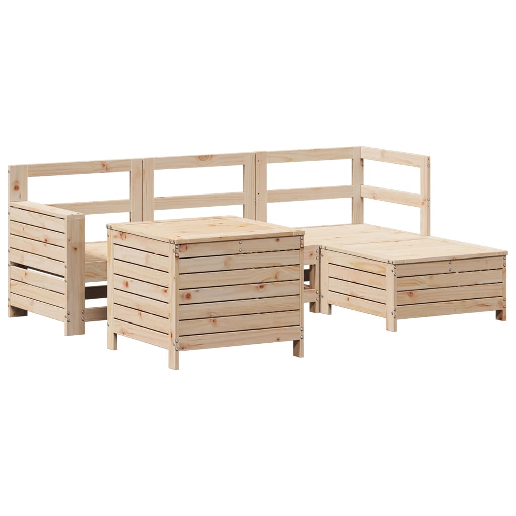 5-delige Loungeset massief grenenhout