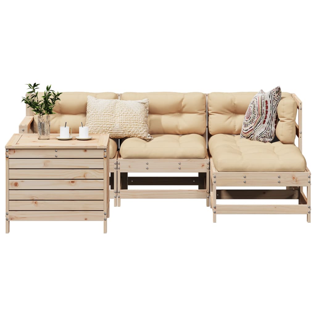 5-delige Loungeset massief grenenhout