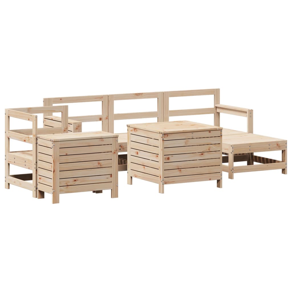 7-delige Loungeset massief grenenhout