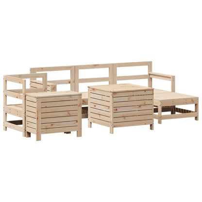 7-delige Loungeset massief grenenhout