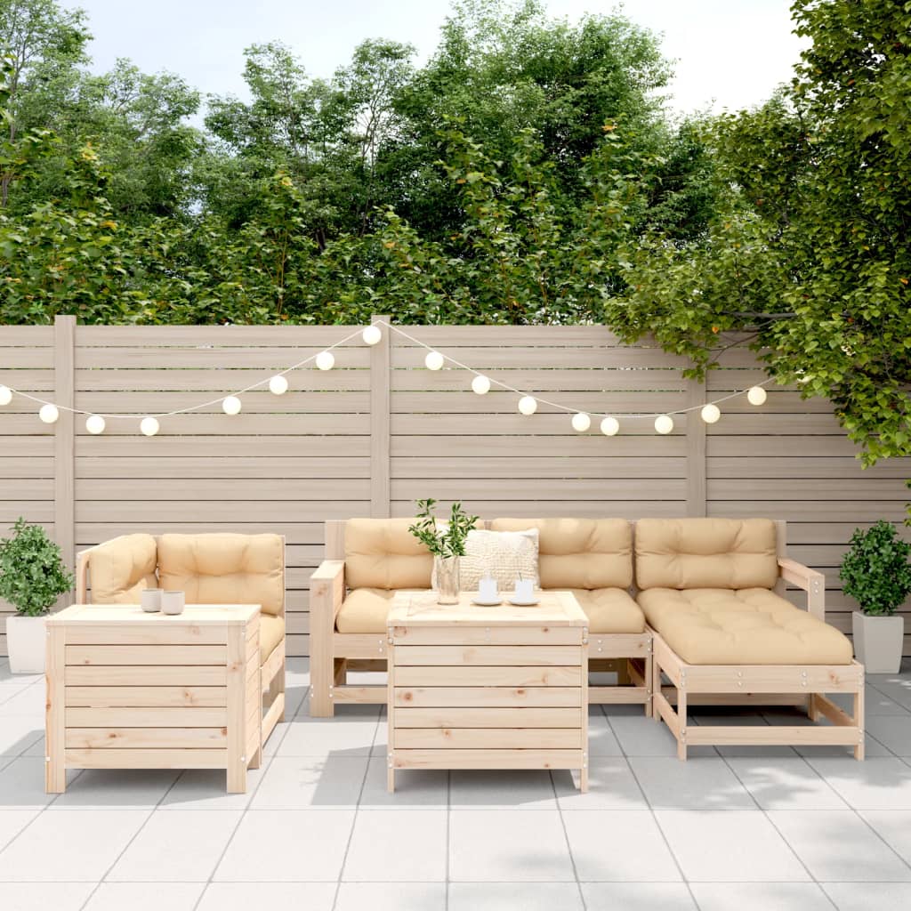 7-delige Loungeset massief grenenhout